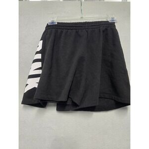 PINK Victoria's Secret Black Sweat Shorts Logo Graphic Elastic Waist Women's M